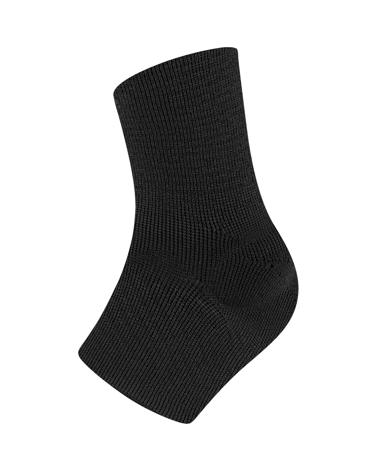 Ankle sleeve in black knit fabric with open-toe and open-heel design, shown on a white background