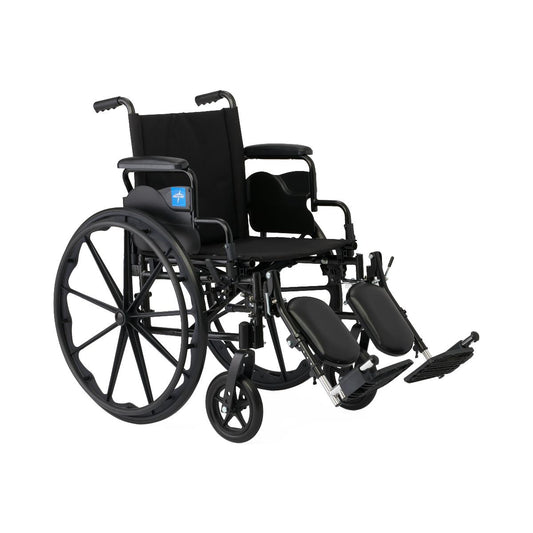 K4 Basic Wheelchair w/ Swing Back Desk Length Arms and Elevating Legrests (18in black)