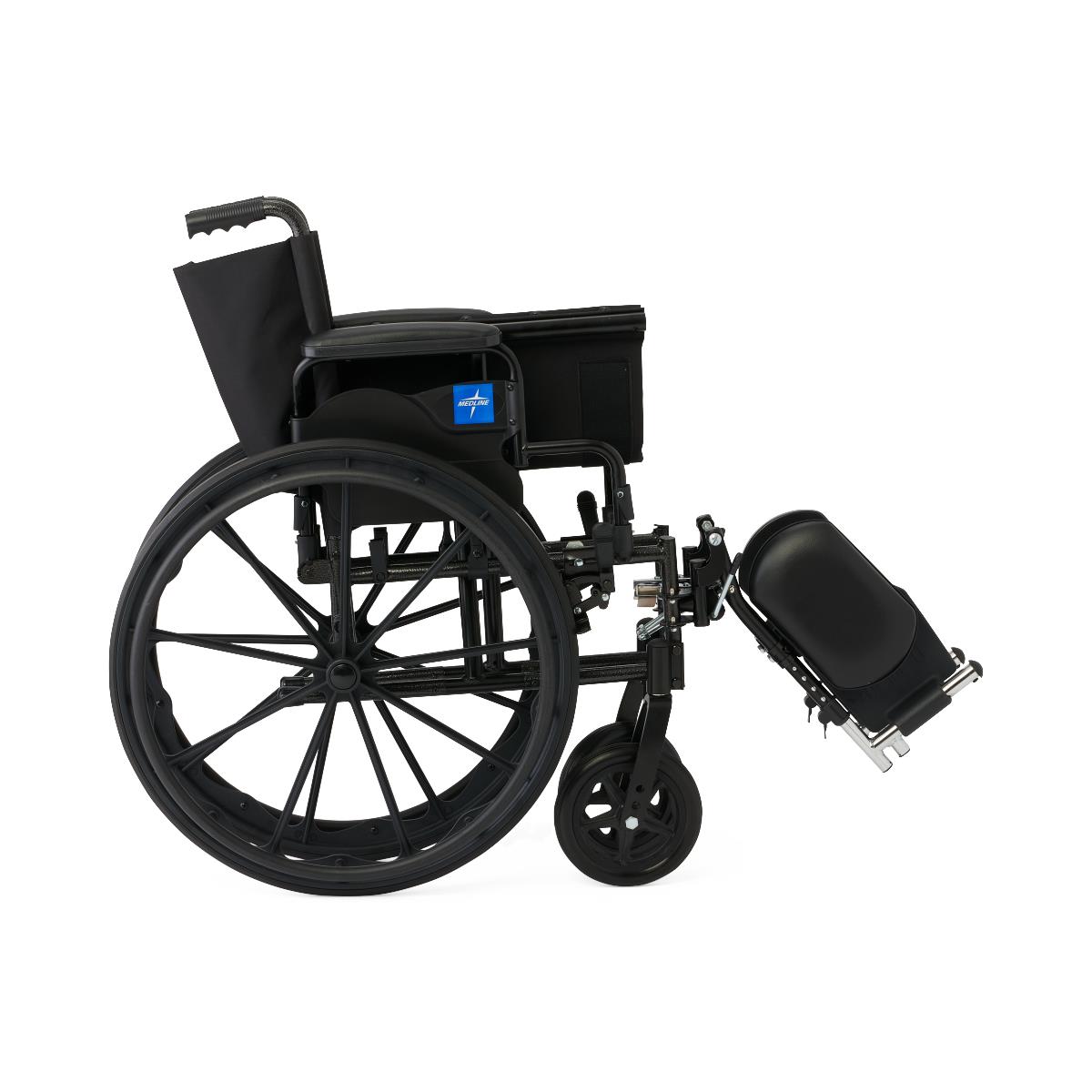 K4 Basic Wheelchair w/ Swing Back Desk Length Arms and Elevating Legrests (18in black)