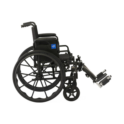 K4 Basic Wheelchair w/ Swing Back Desk Length Arms and Elevating Legrests (18in black)