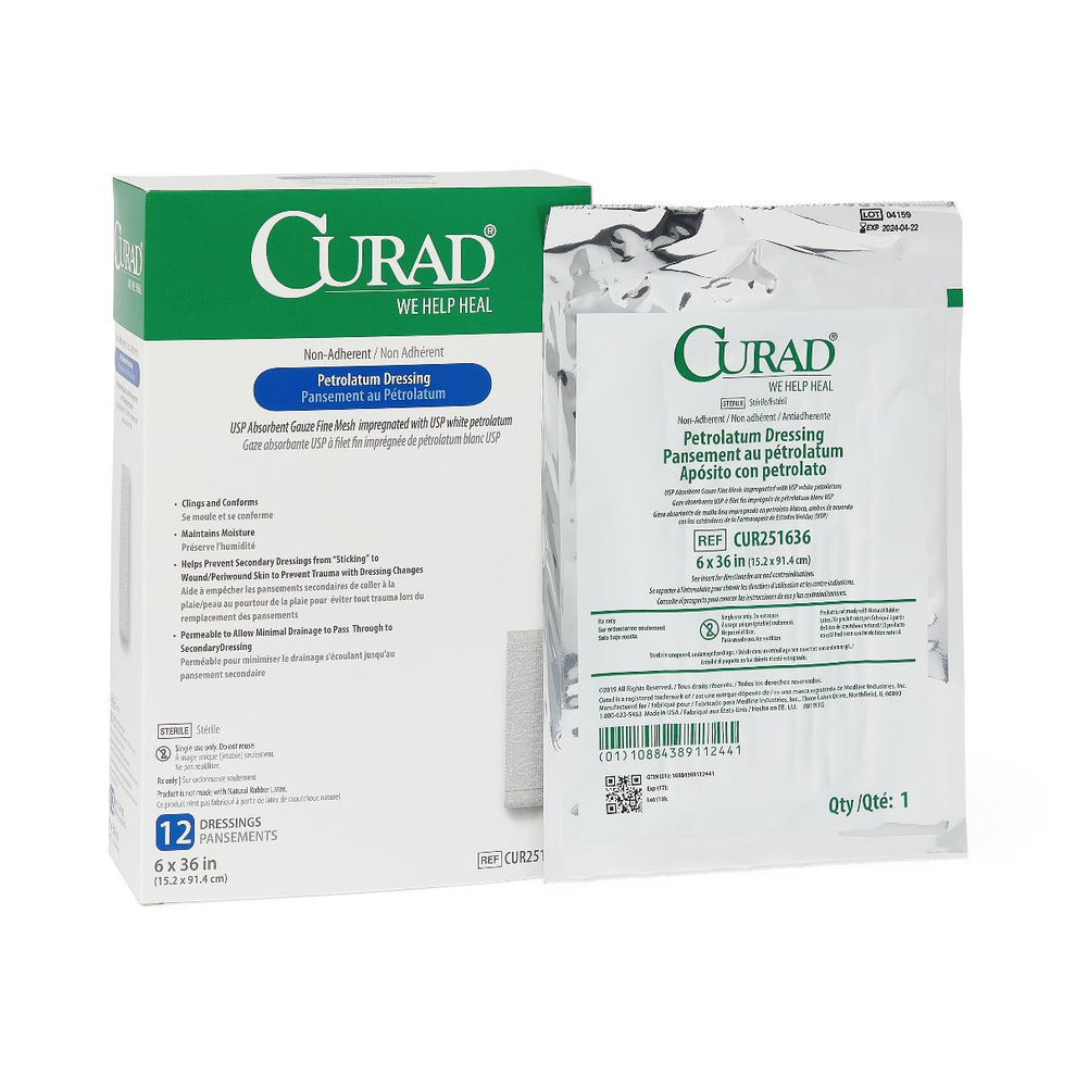 CURAD Sterile Nonadherent Petrolatum Gauze Dressing Affinity Home Medical