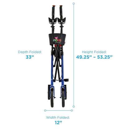 Nova Medical Phoenix Rise UP Rollator - Upright Walker with Padded Forearm Support