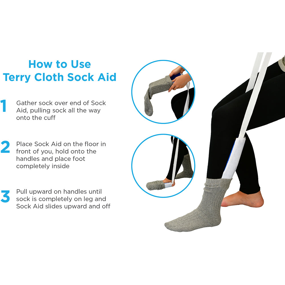 Sock Aid - Flexible Terry Cloth Style