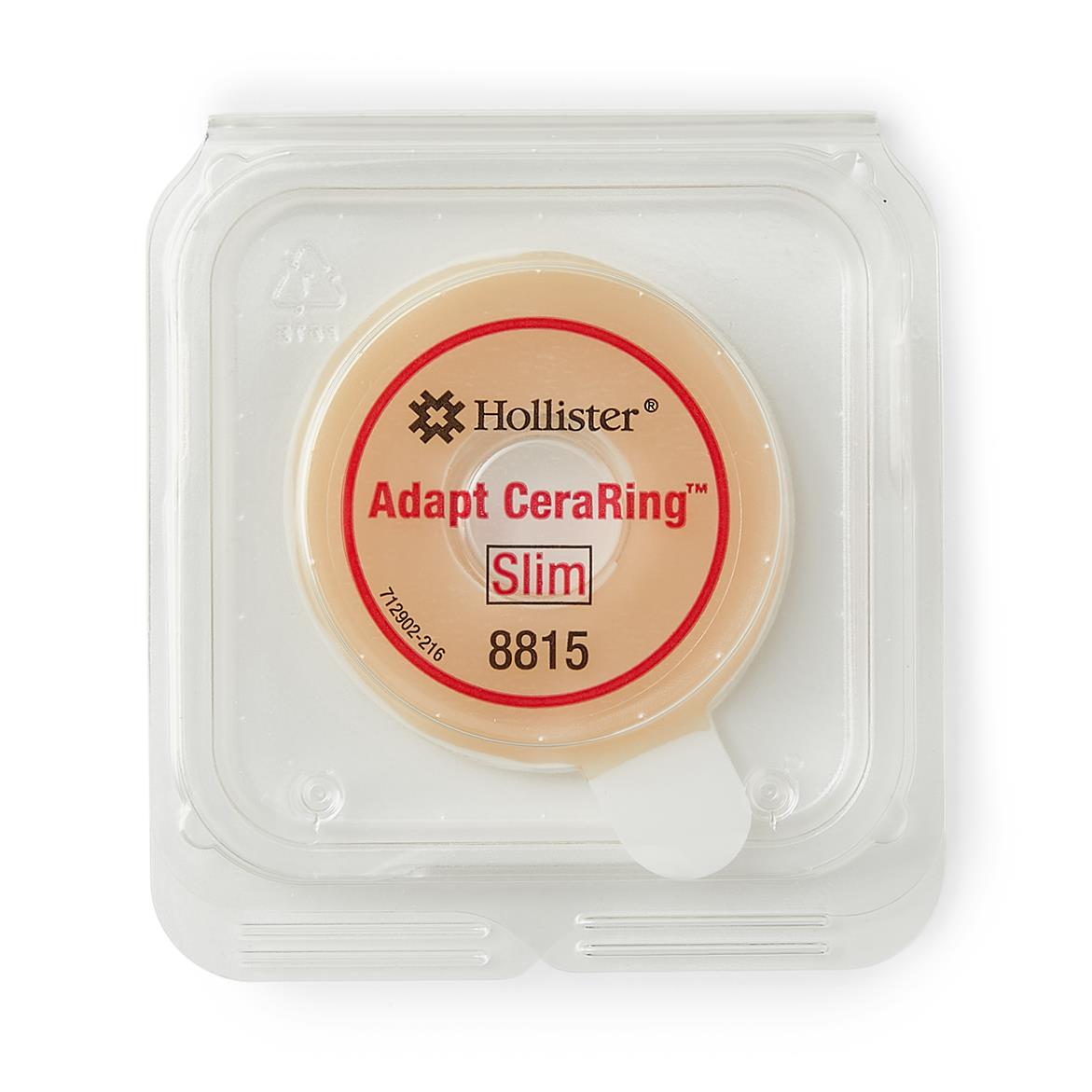 Hollister Adapt CeraRing Slim barrier ring in clear plastic clamshell packaging, labeled item 8815