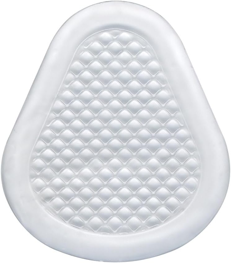 Gel ball-of-foot pad with textured diamond-pattern cushioning surface and soft foam border, white, single pad shown