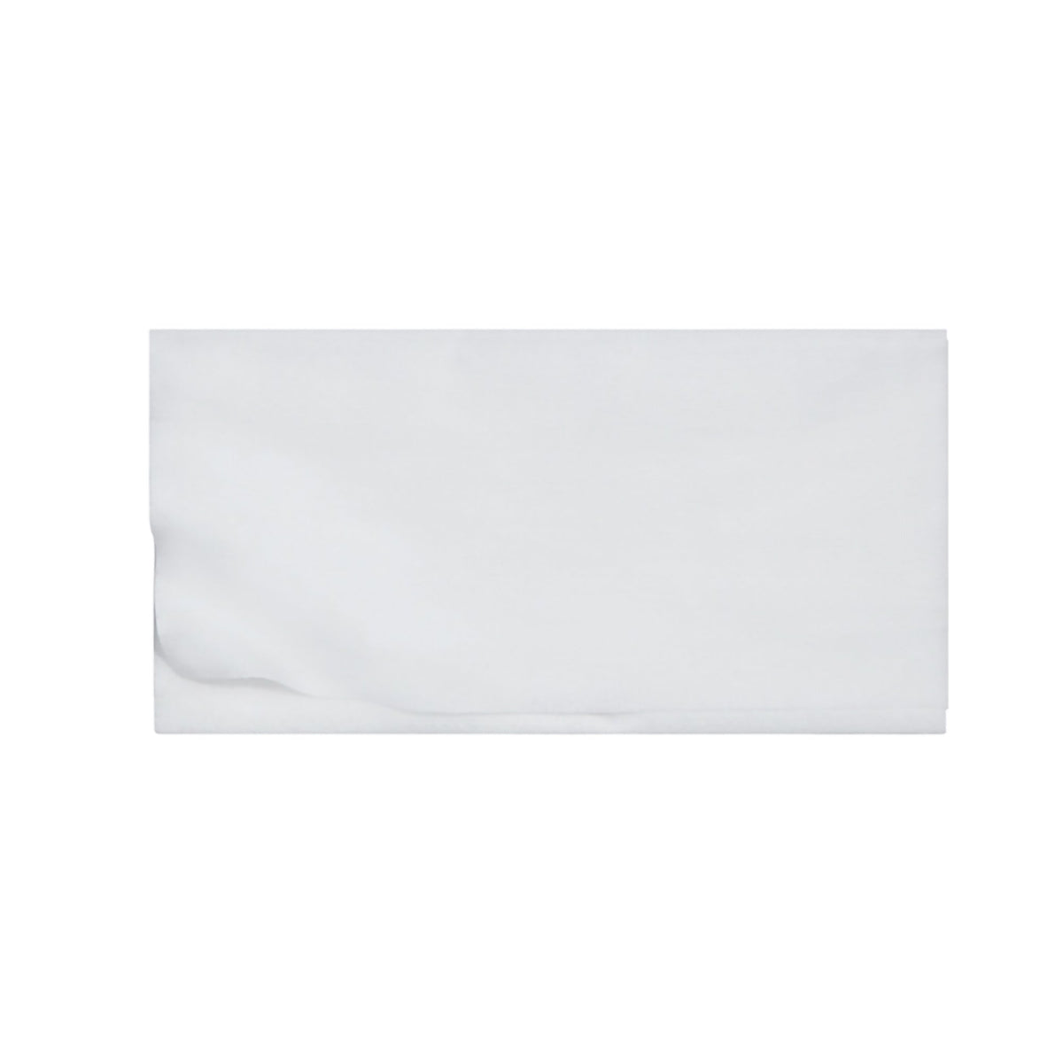 Disposable cleansing wipes soft pack, folded white fabric-like sheets on white background