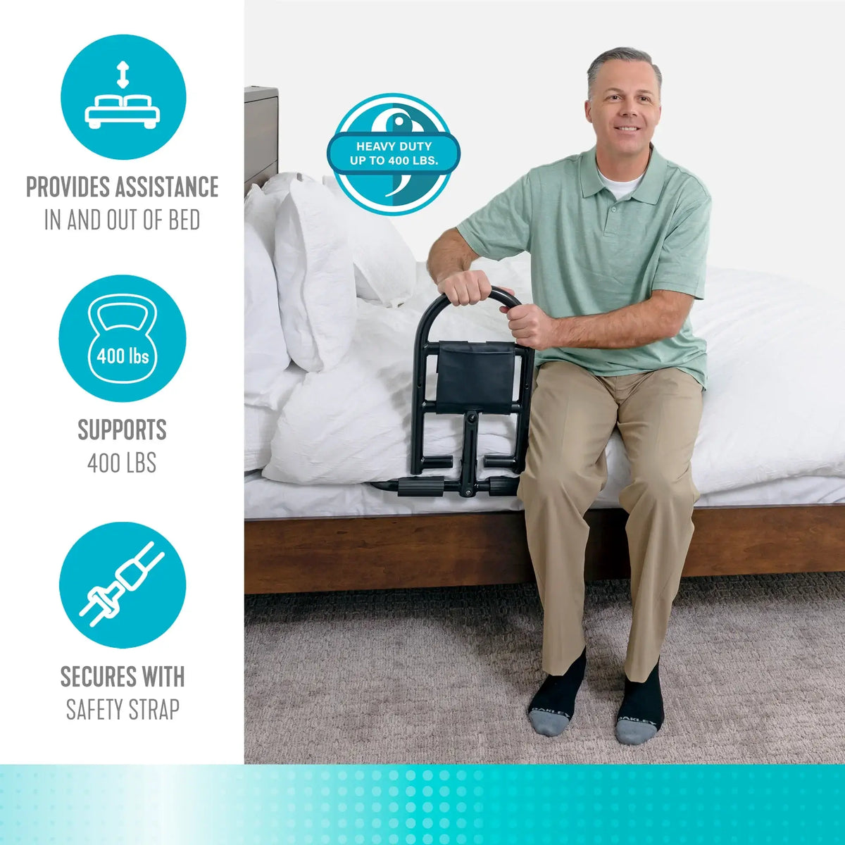 Bed Box Handle Prime Bed Handle by Stander Adjustable Bed Assist Handle