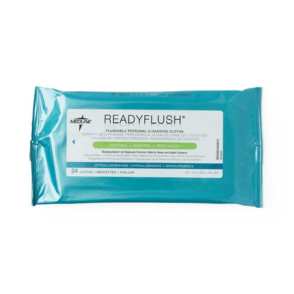 ReadyFlush Biodegradable Flushable Scented Wipes 8"x10"