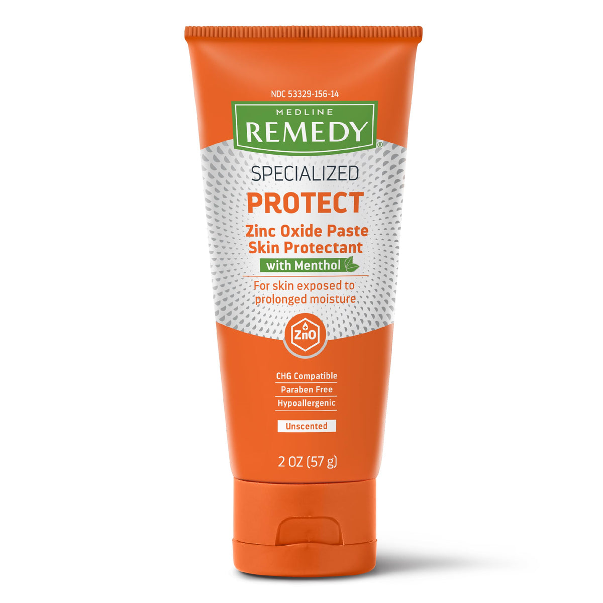 Zinc oxide skin protectant paste in a 2 oz orange tube with gray and white label detailing