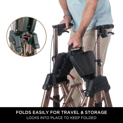 Signature Life Elite Travel Rollator HD - Champagne Gold