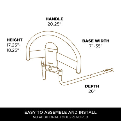 Signature Life Freedom Click Bed Handle, Adult Bed Rails for Seniors, Bed Safety Rail for Adjustable Beds