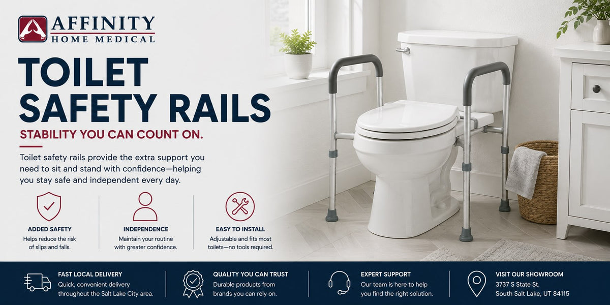 Toilet safety Rails on toilet