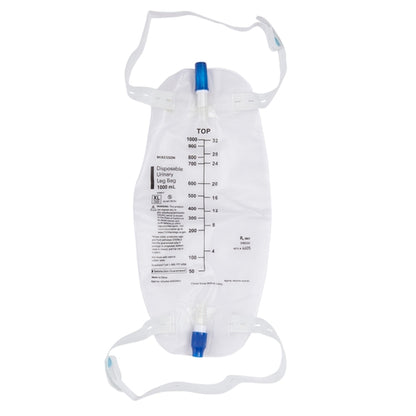 Urinary Leg Bag McKesson Anti-Reflux Valve Sterile 1000 mL Vinyl