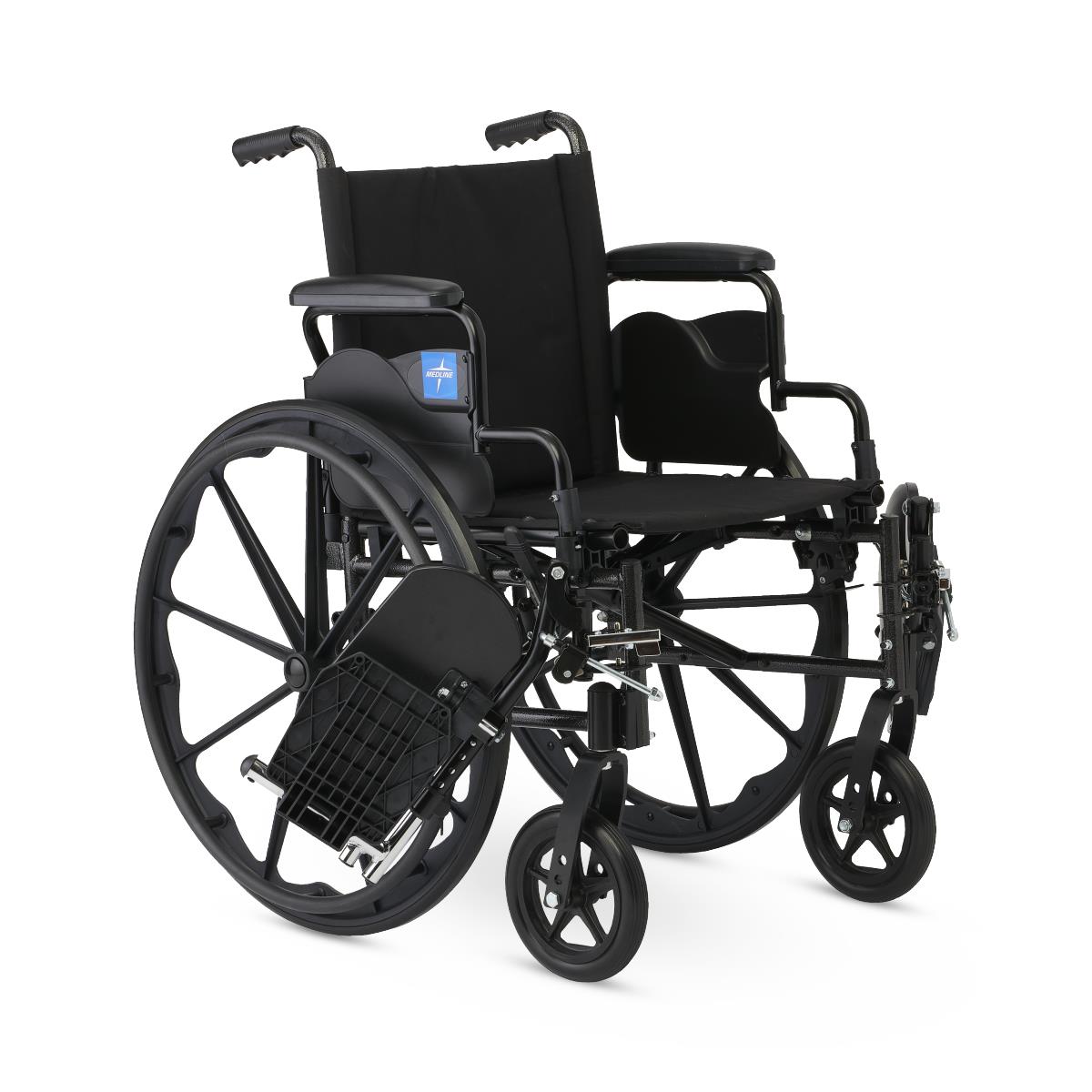 K4 Basic Wheelchair w/ Swing Back Desk Length Arms and Elevating Legrests (18in black)