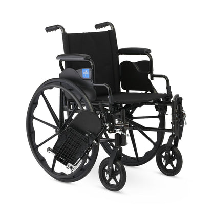 K4 Basic Wheelchair w/ Swing Back Desk Length Arms and Elevating Legrests (18in black)