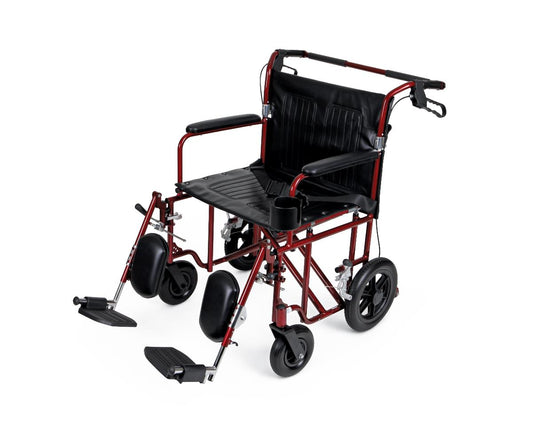 Ultralight Bariatric Transport Chair (22in Red)
