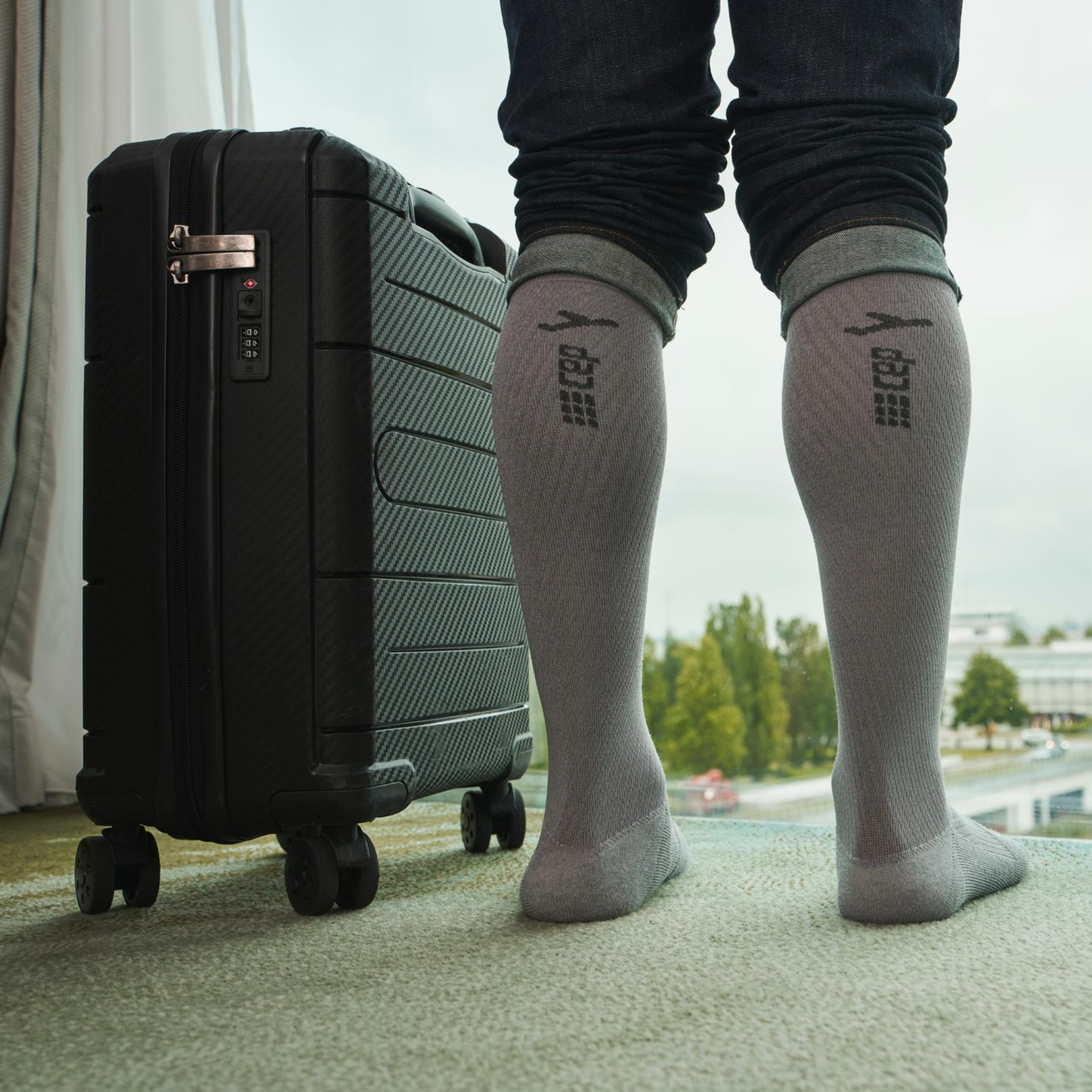 Flight Socks, Black, Men