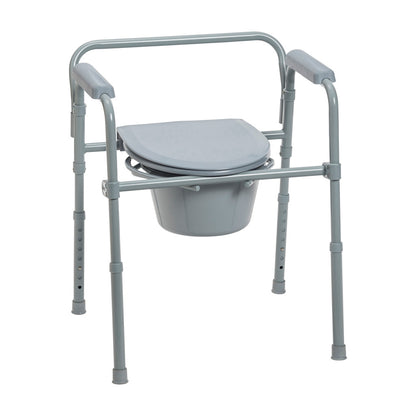 Folding Bedside Commode with Bucket and Splash Guard