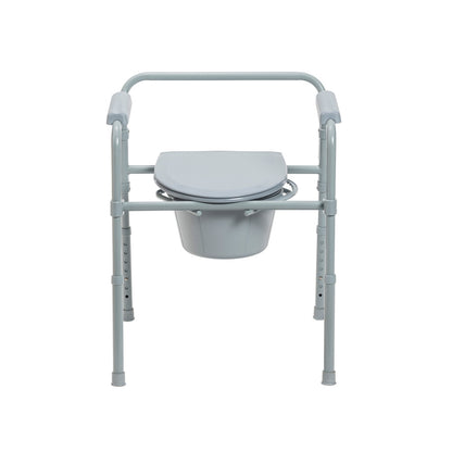 Folding Bedside Commode with Bucket and Splash Guard