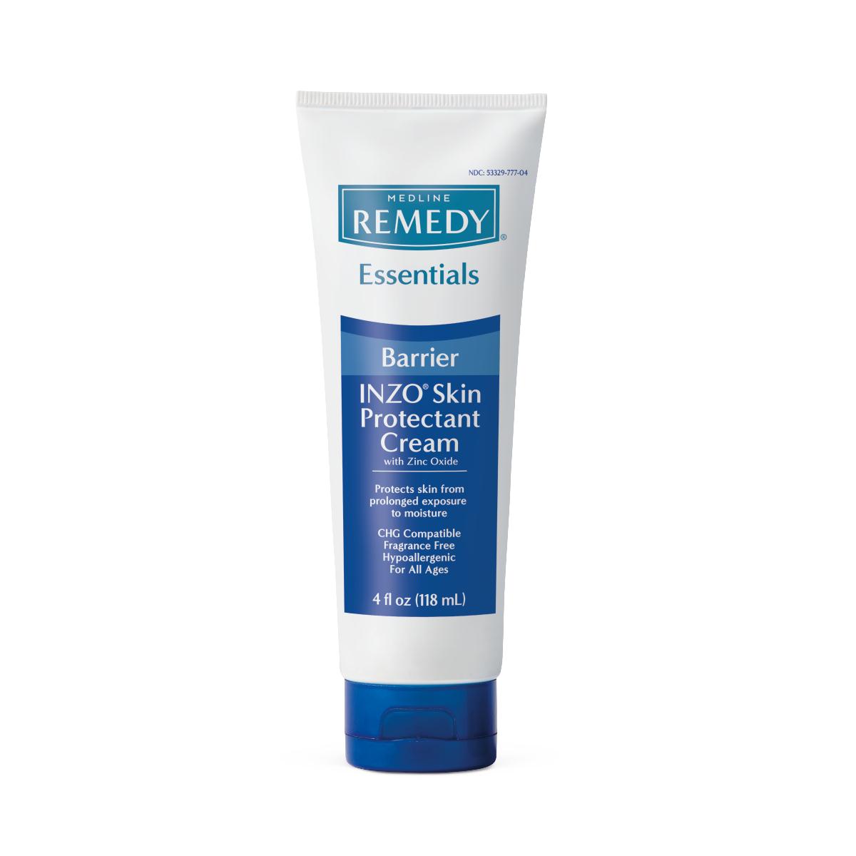 Skin protectant barrier cream in a white and blue 4 oz squeeze tube with dark blue cap