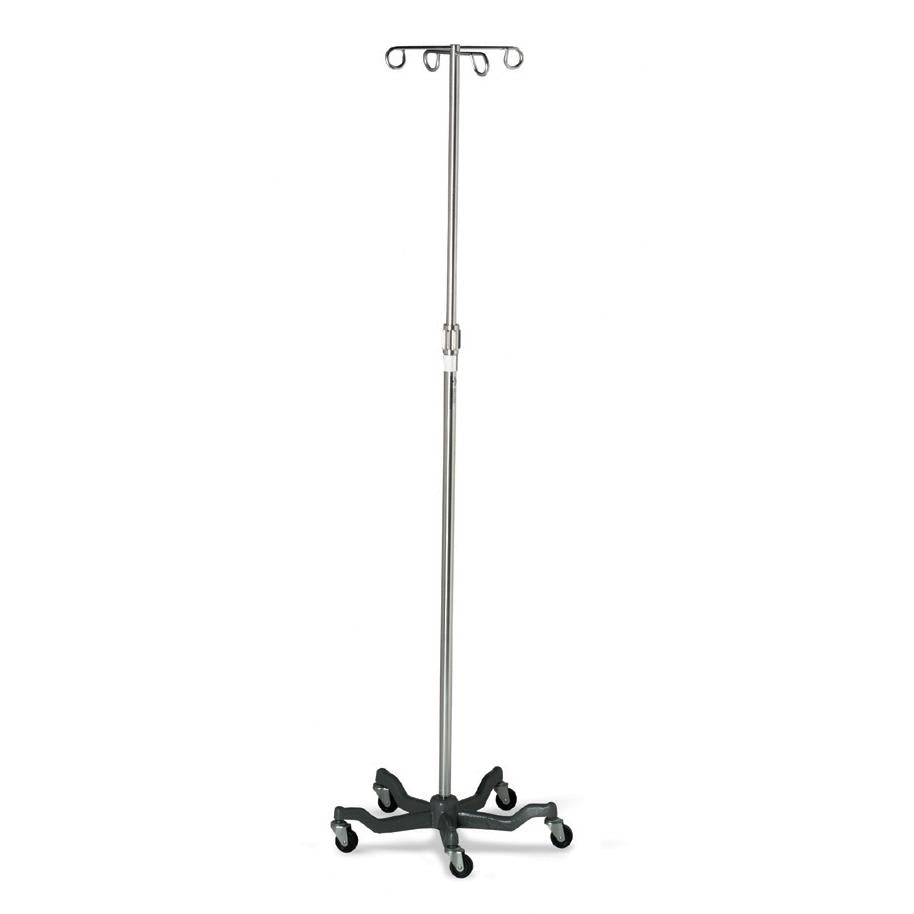 IV Pole w/ 4 hooks and 5 legs (Case of 2)