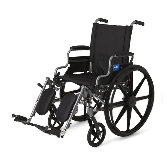 K4 Basic Wheelchair w/ Swing Back Desk Length Arms and Elevating Legrests (18in black)