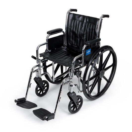 Excel K3 Wheelchair w/ Removable Arms and Detachable Standard Leg rests (16"  Navy)