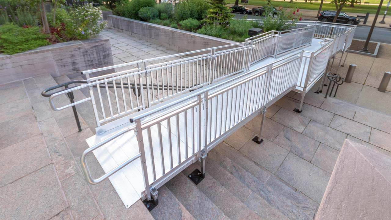 Pathway HD Modular Ramp Systems with Picketed Handrails