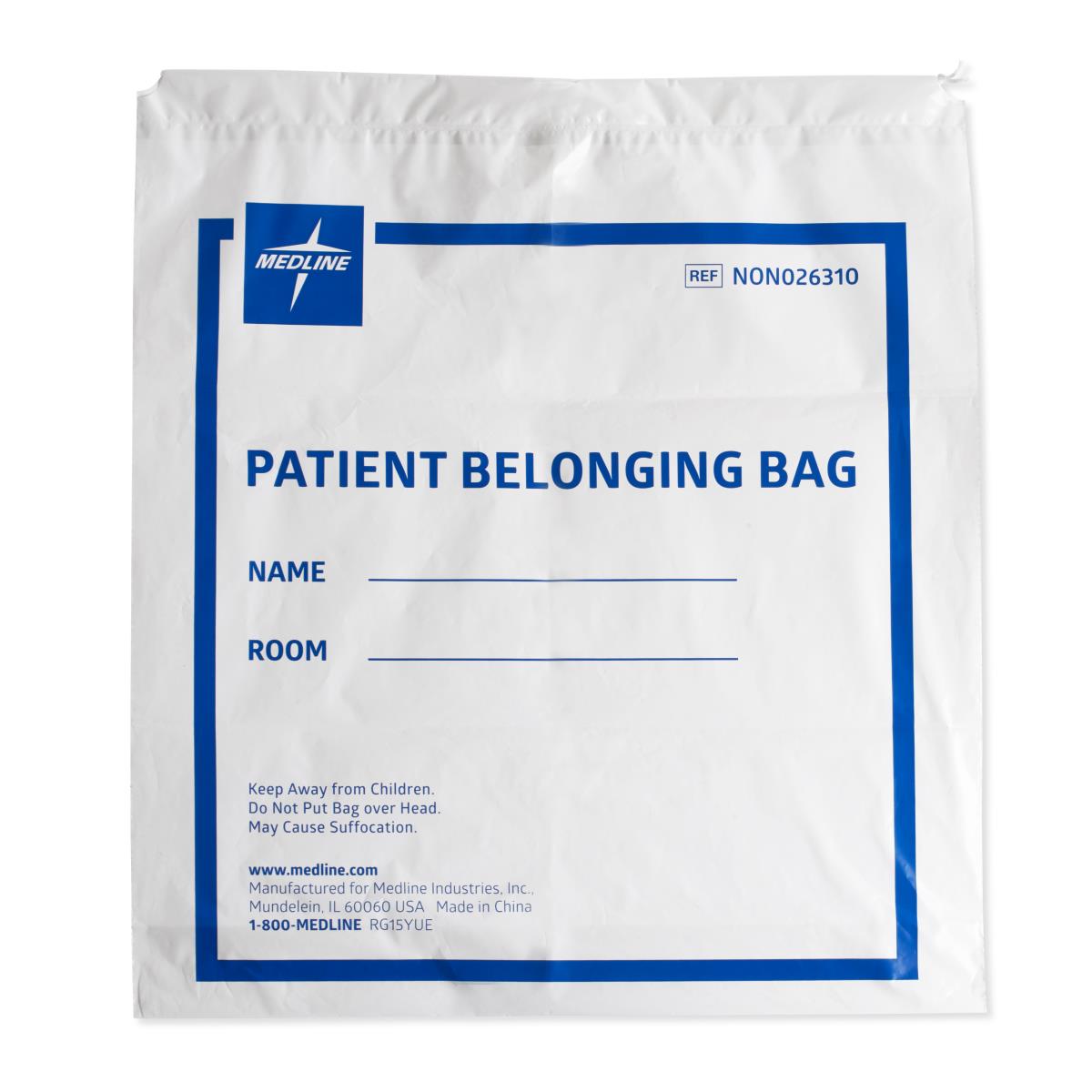 Patient Belonging Bags, Drawstring (Case of 250)