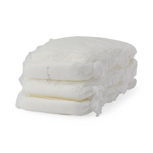 Protective underwear briefs stacked in a pile of three, white with soft outer cover