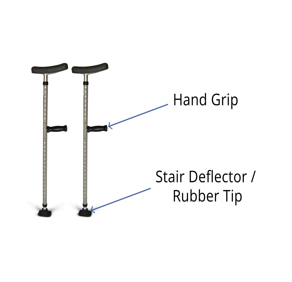 Medline Universal Steel Single-Tube Crutches