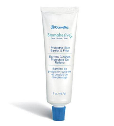 ConvaTec Stomahesive Paste tube, white with blue cap, labeled Protective Skin Barrier & Filler, 2 oz.