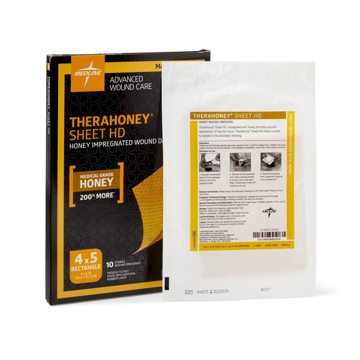 TheraHoney HD Honey Wound Dressings 4x5 box of 10