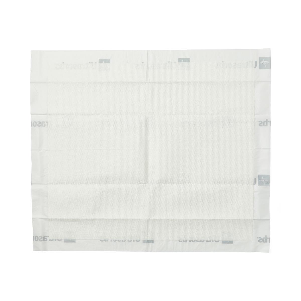 Ultrasorbs AP disposable absorbent dry pad shown flat, white with quilted texture and printed border edges