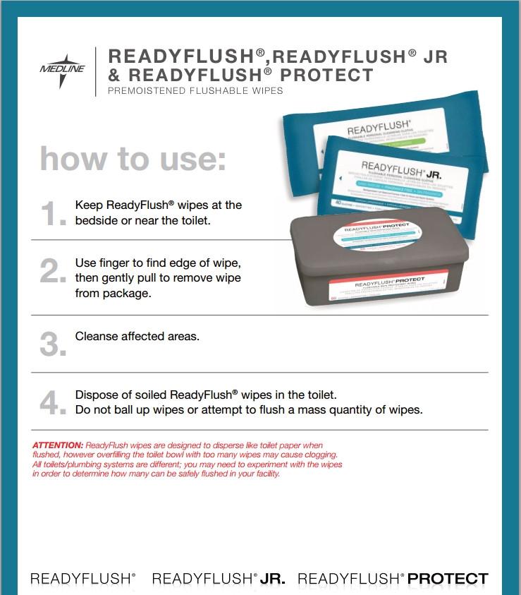 ReadyFlush Scented Wipes, 9"x13"  60/tub (case of 9 tubs)