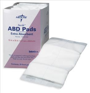 Abdominal (ABD) Pads, 8x10, Sterile (Box of 18)
