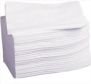 Disposable washcloths stacked in a large white pile