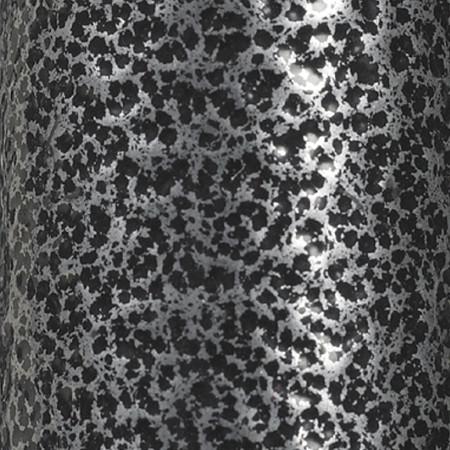 Wheelchair frame close-up showing black and silver speckled powder coat finish on lightweight steel tubing
