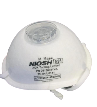 Aok m Mask- Niosh N95 Particulate Respirator with valve cup style face Mask- 10 pack