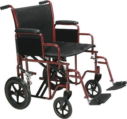 Bariatric Heavy Duty Transport Wheelchair with Swing Away Footrest