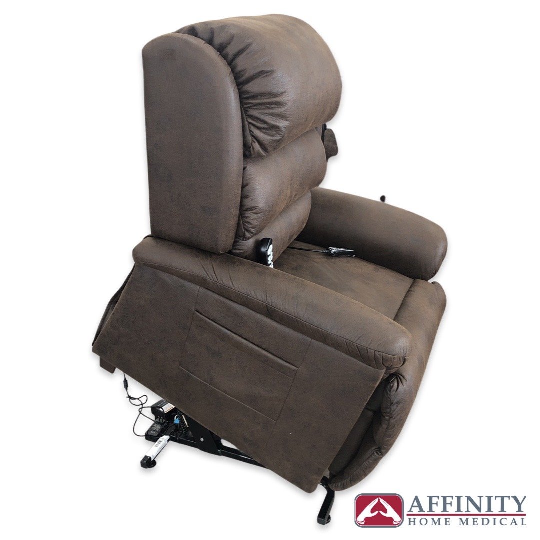 RELAXER PR-766 WITH MAXICOMFORT - BOURBON MICROSUEDE W/HEAT & MASSAGE &  FOOTREST EXTENSION - IN STOCK*