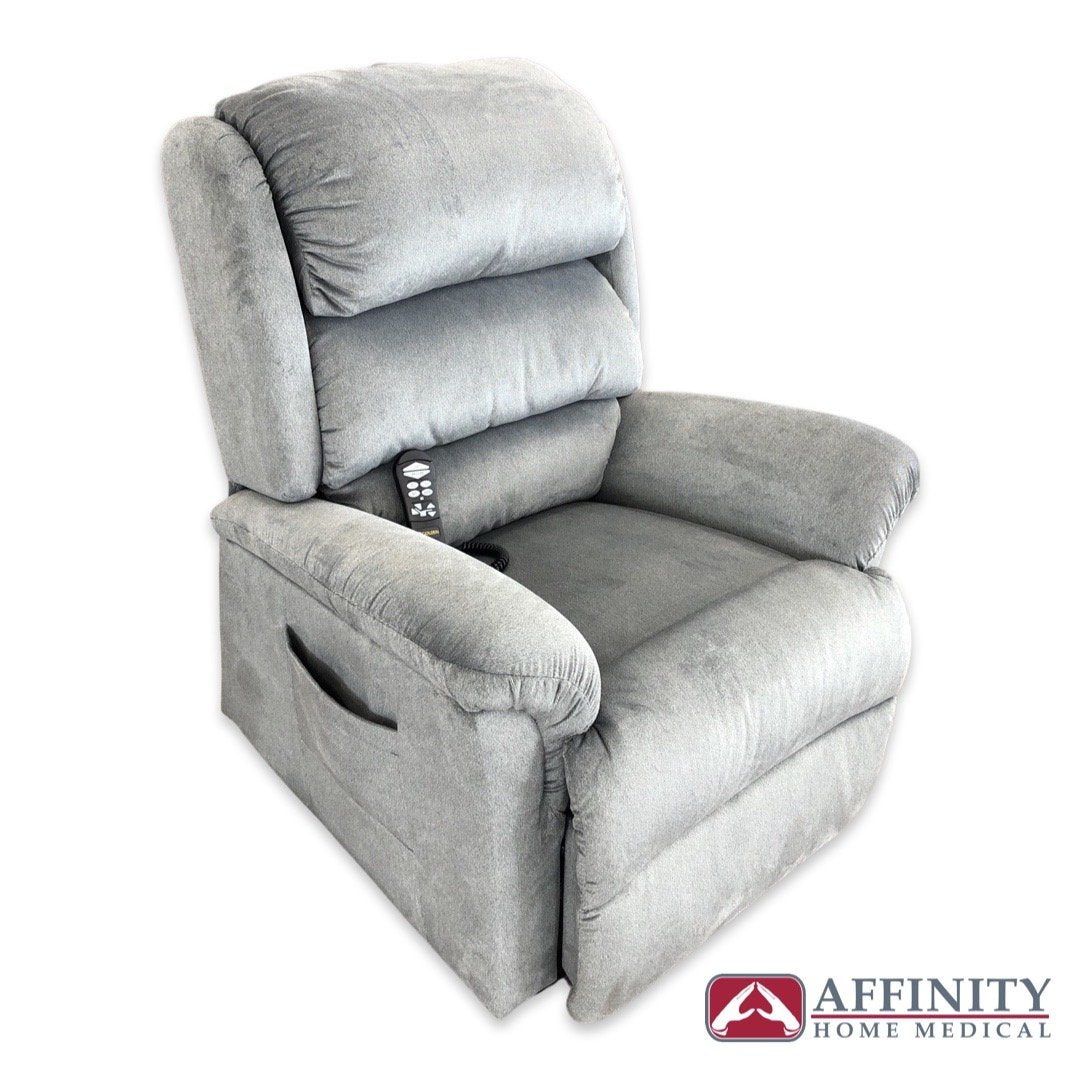 RELAXER PR-766 WITH MAXICOMFORT - STERLING FABRIC & FOOTREST EXTENSION - IN STOCK*