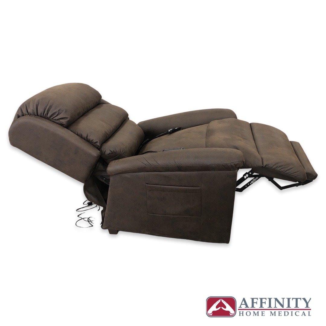 RELAXER PR-766 WITH MAXICOMFORT - BOURBON MICROSUEDE W/HEAT & MASSAGE &  FOOTREST EXTENSION - IN STOCK*