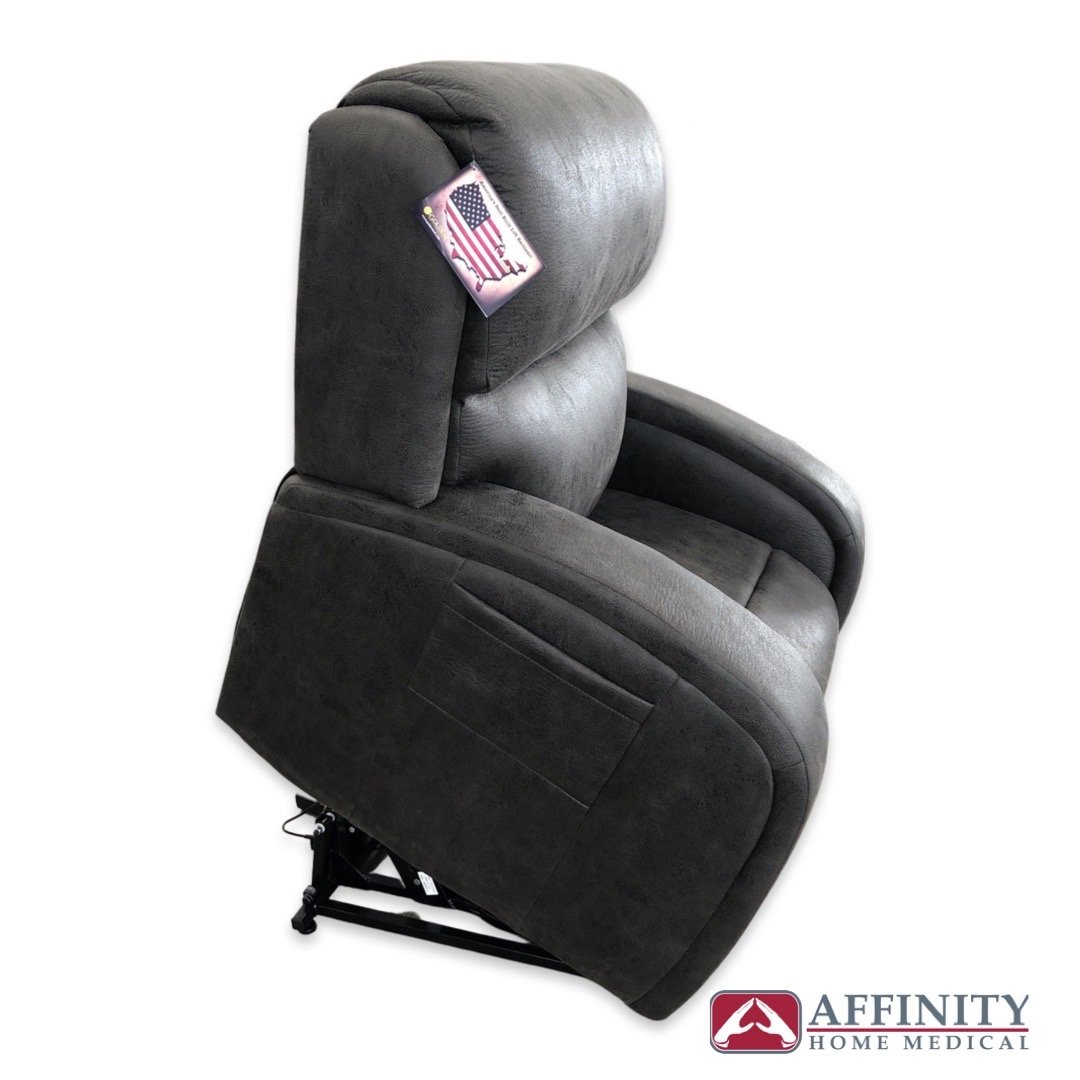 EZ Sleeper PR-761 Maxicomfort with Twilight- Luxury lift chair- Smoke Microsuede