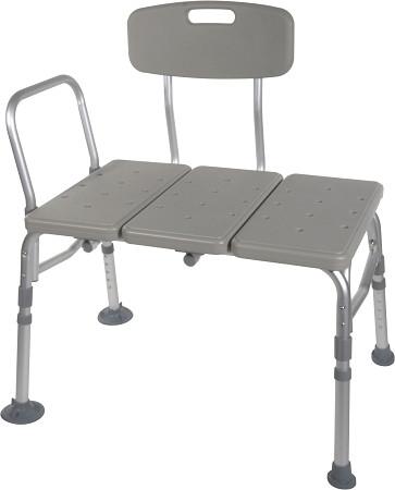 Plastic Transfer Bench with Adjustable Backrest